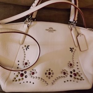 Coach ivory leather bag